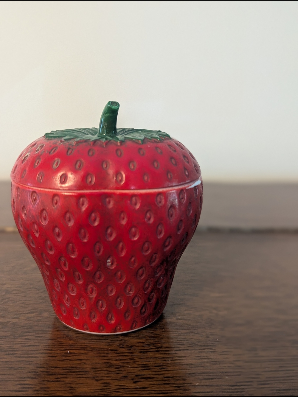 Strawberry Jam Jar Lidded Sugar Bowl 1950s Hazel Atlas Milk Glass